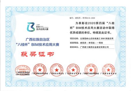 喜訊！公司榮獲“八桂杯”BIM技術(shù)應(yīng)用大賽一等獎