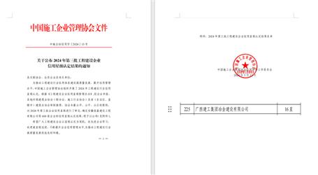 16星！冶建公司履約能力和信用表現(xiàn)良好